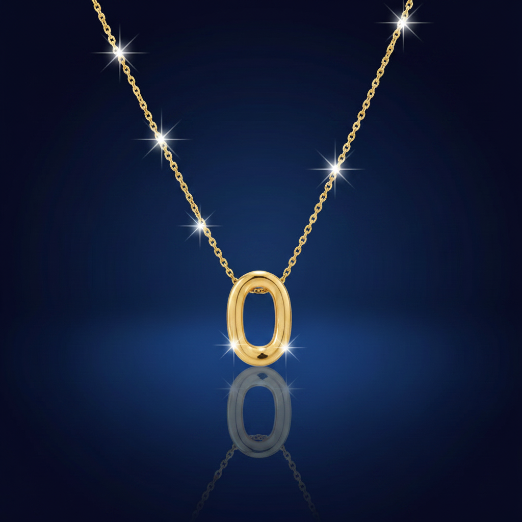 18K Gold-Plated Oval Pendant Necklace | Minimalist Gold Jewellery