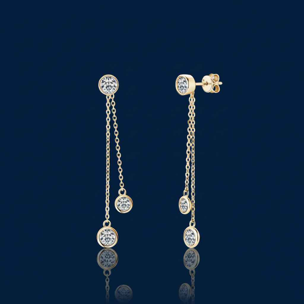 2.6 Carat Moissanite Drop Earrings – Shadow & Mirror