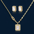 Emerald Cut Halo Jewellery Set – The Gold Edit | SimKap Jewellery