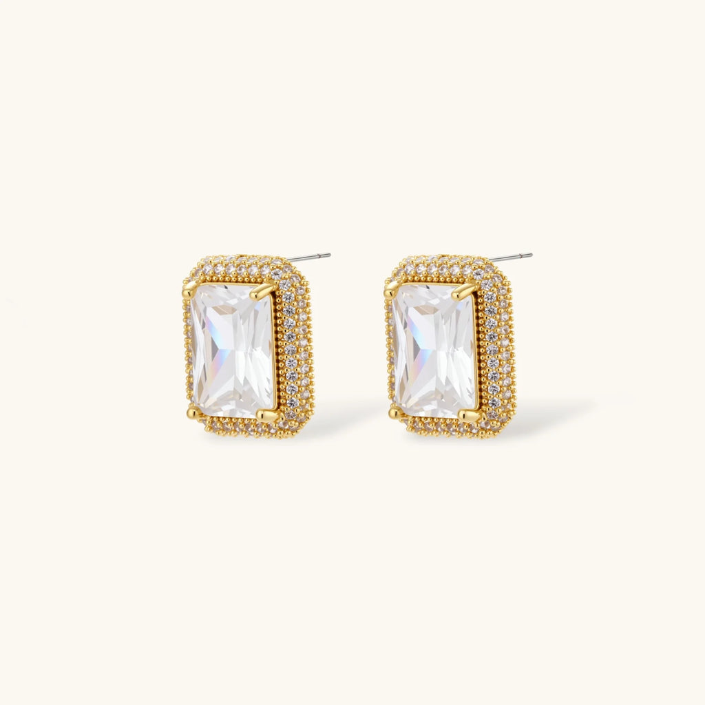 Emerald Cut Halo Jewellery Set – The Gold Edit | SimKap Jewellery