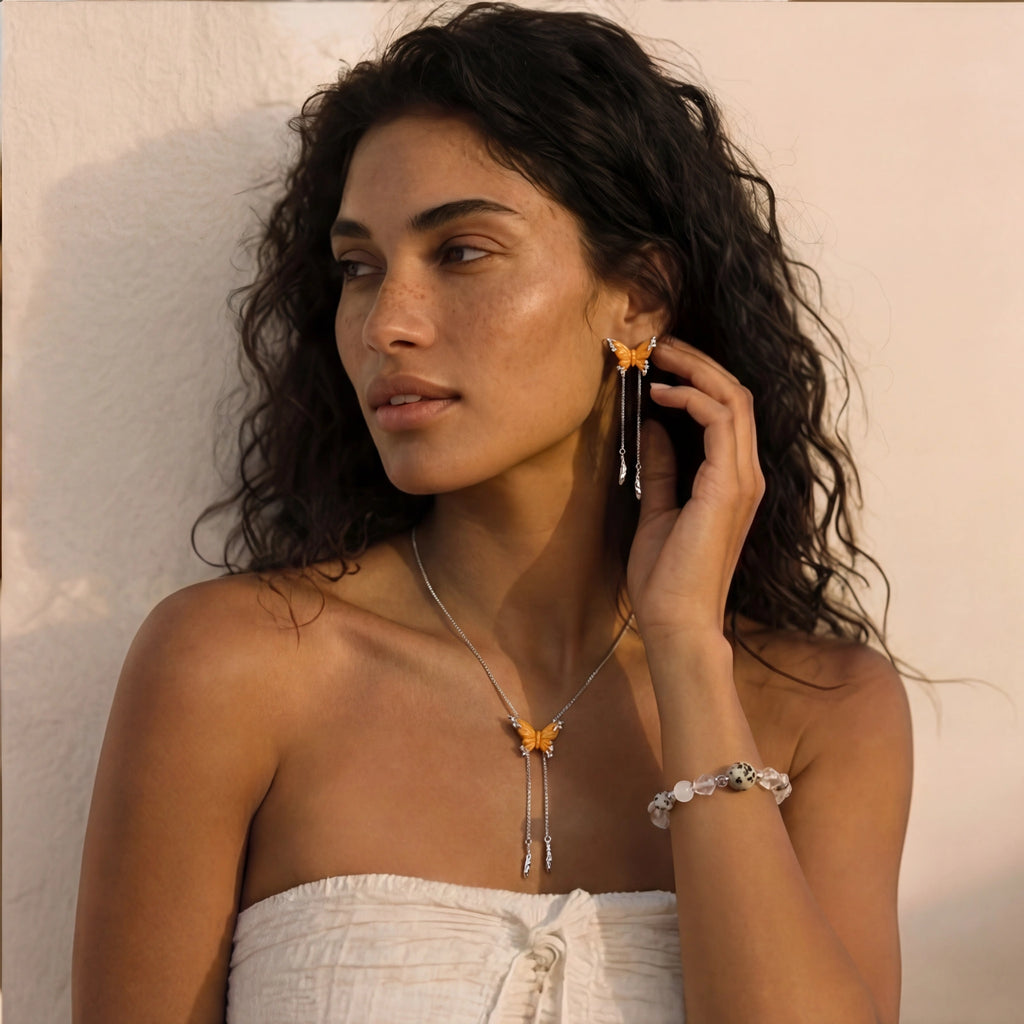 Butterfly Dreams Jewellery Set – The Gold Edit | SimKap Jewellery