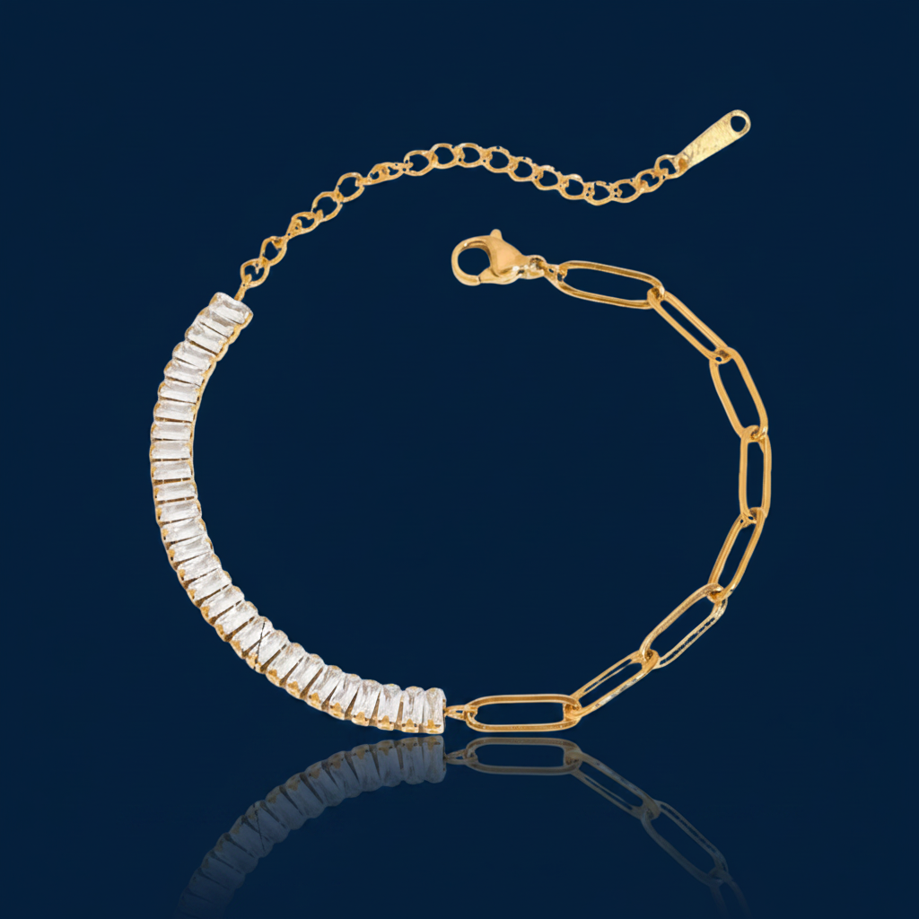Celeste Rhinestone Chain Bracelet – The Gold Edit | SimKap Jewellery