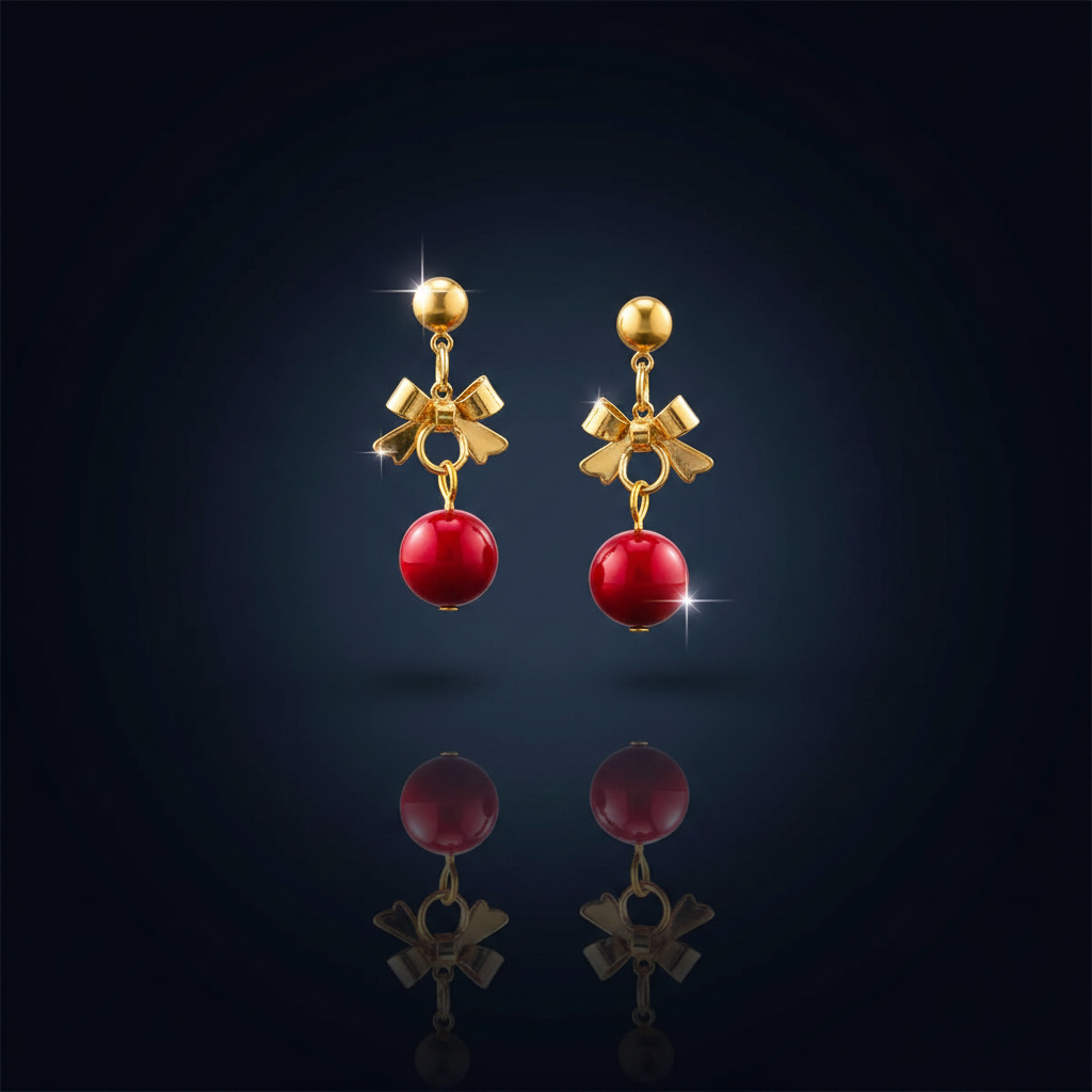 18K Gold-Plated Christmas Ball Drop Earrings