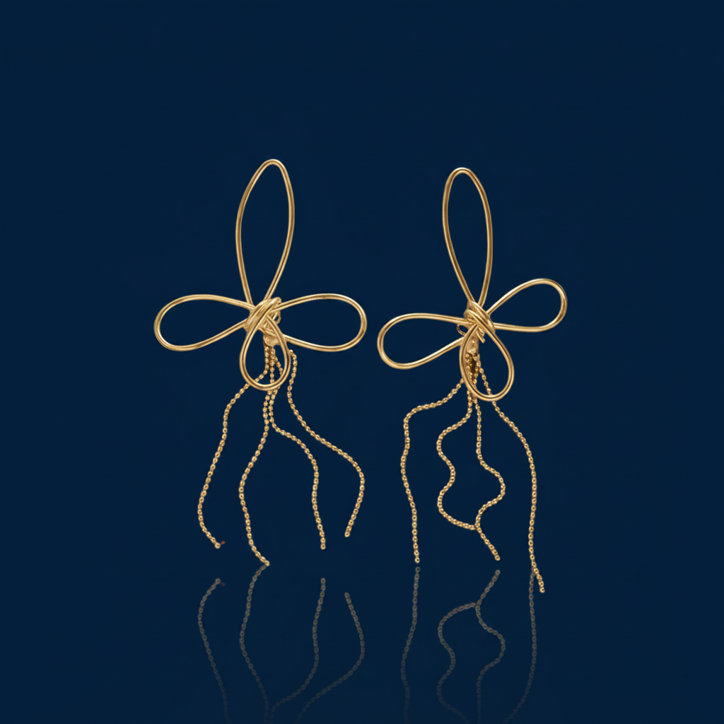 Chérie Tassel Bow Earrings – The Gold Edit | SimKap Jewellery