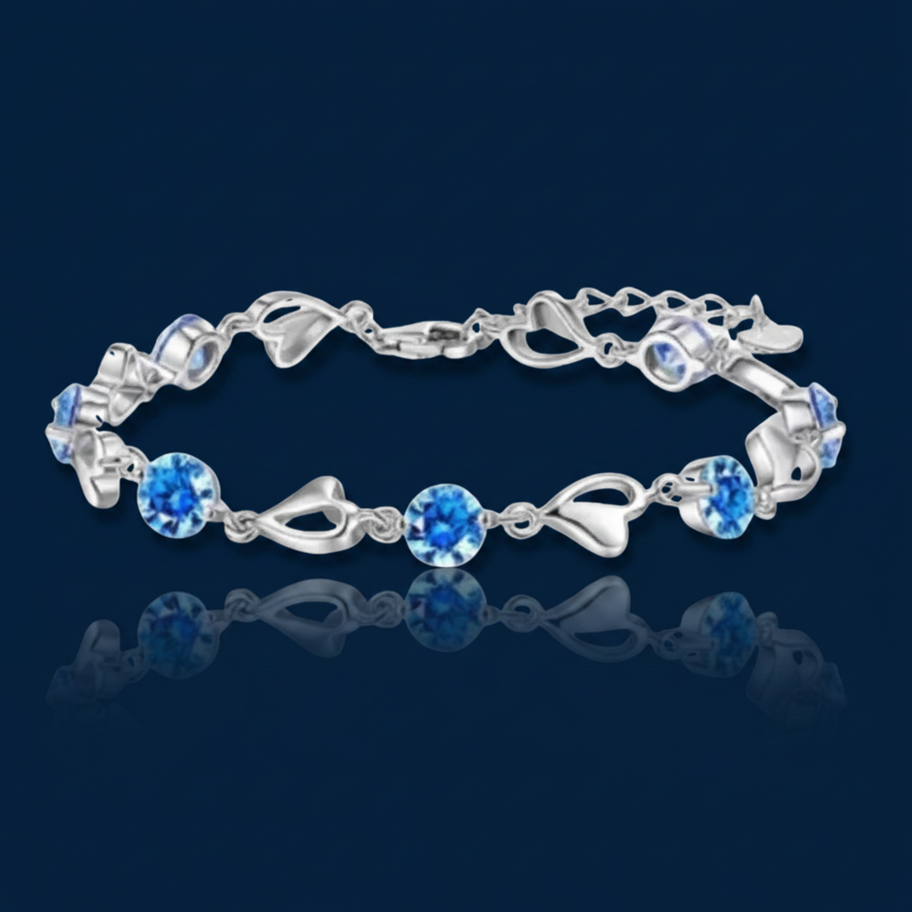 925 Sterling Silver Crystal Bracelet | Elegant Adjustable Chain