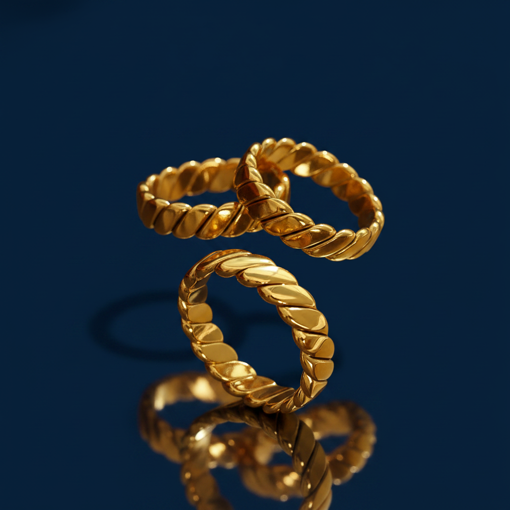Gold-Plated Titanium Steel Ring – The Gold Edit | SimKap Jewellery