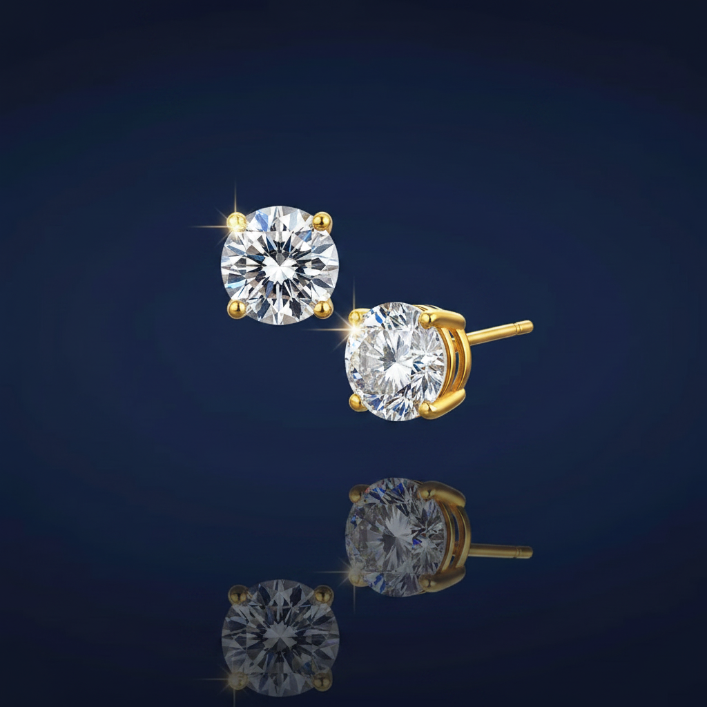 1 Carat Moissanite 925 Sterling Silver Stud Earrings
