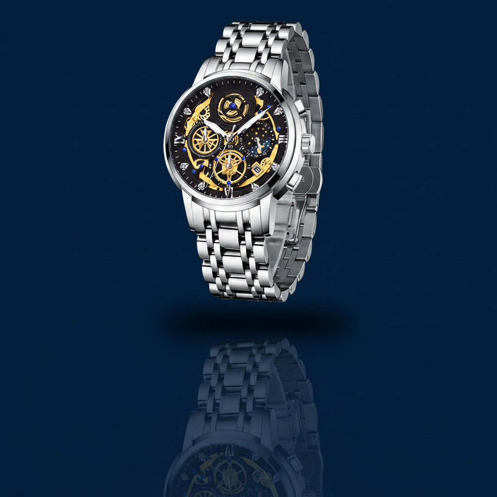 Men's Luxury Stainless Steel Quartz Watch – The Gold Edit | SimKap Jewellery