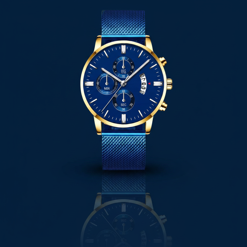 Men's Mesh Band Luxury Quartz Watch – The Gold Edit | SimKap Jewellery