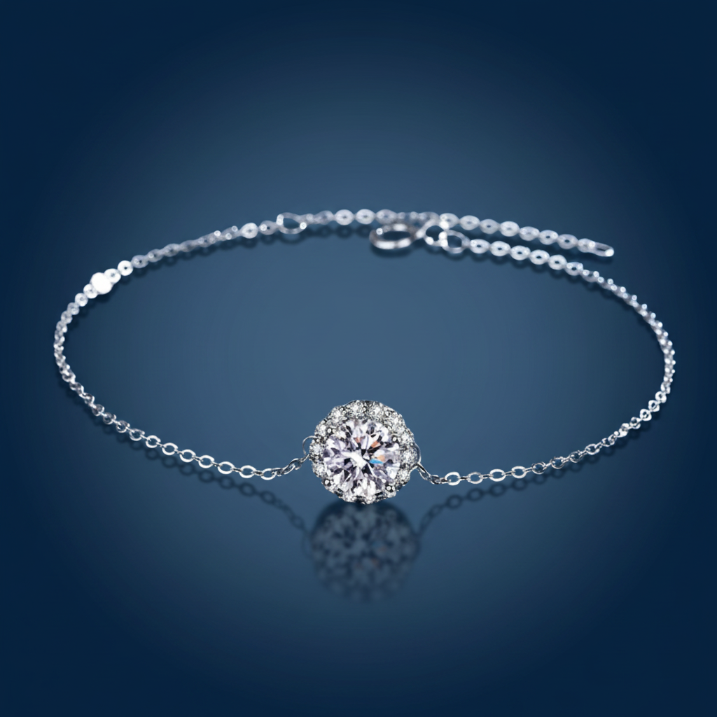 1 Carat Moissanite Bracelet | 925 Sterling Silver | SimKap Jewellery