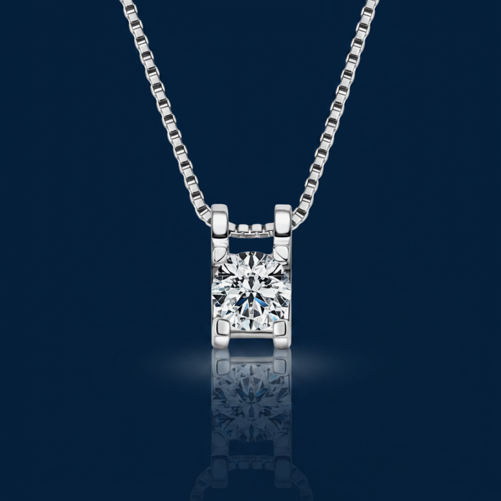 Moissanite Necklace Shadow & Mirror
