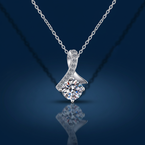 Moissanite Necklace – Shadow & Mirror