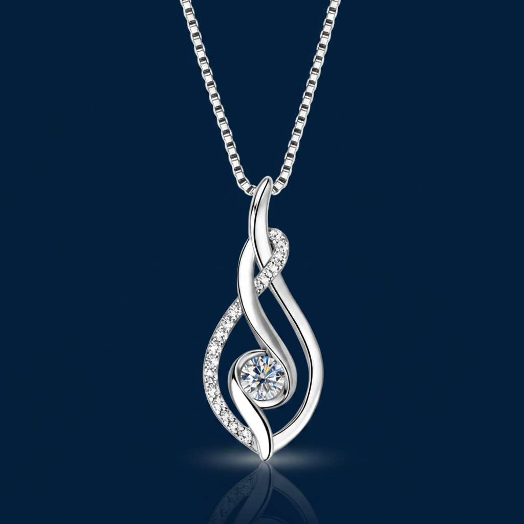 Moissanite Necklace – Smaller, Shadow & Mirror