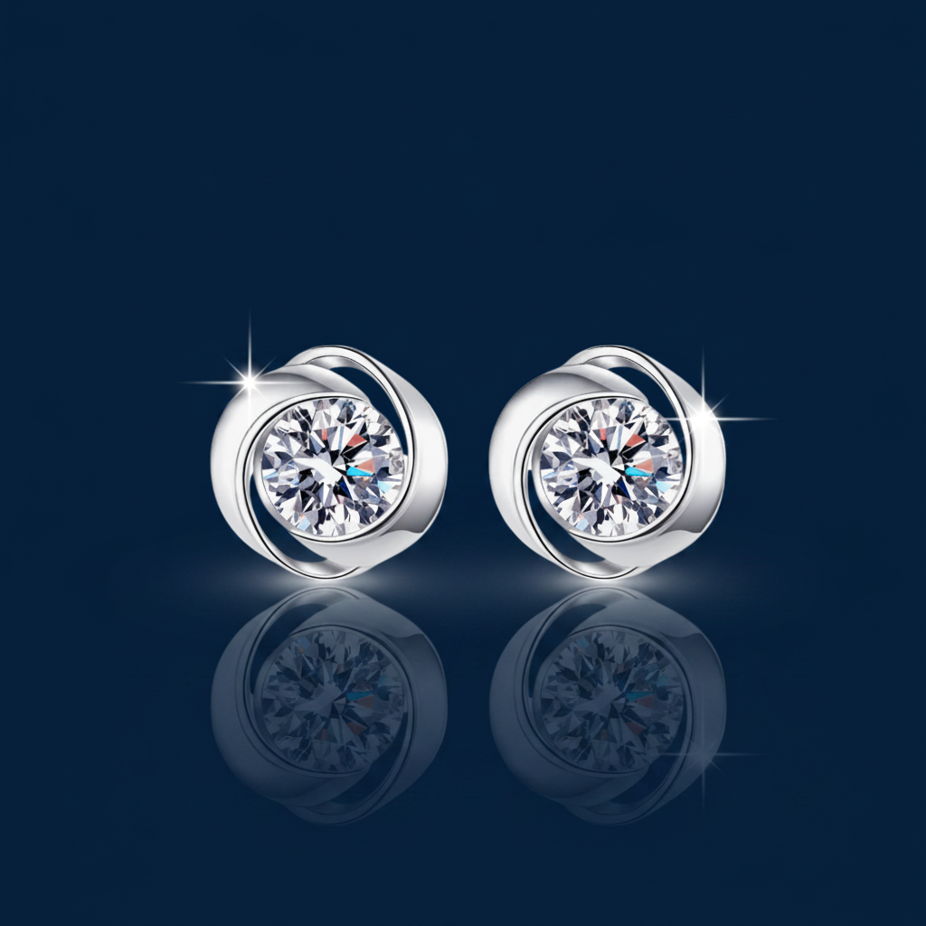 Moissanite Stud Earrings | 0.6ct | Rhodium Plated 925 Sterling Silver