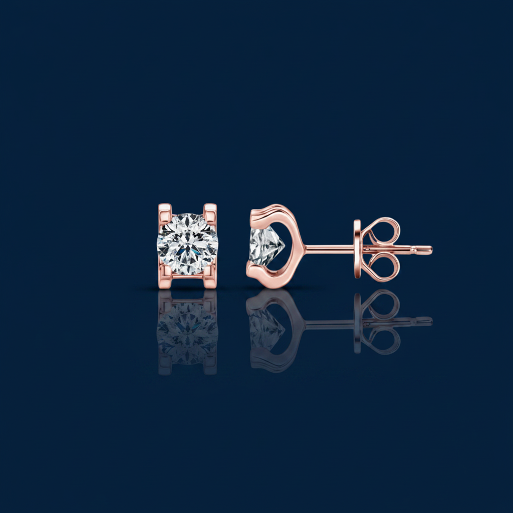 Moissanite Sterling Silver Stud Earrings – The Gold Edit | SimKap Jewellery