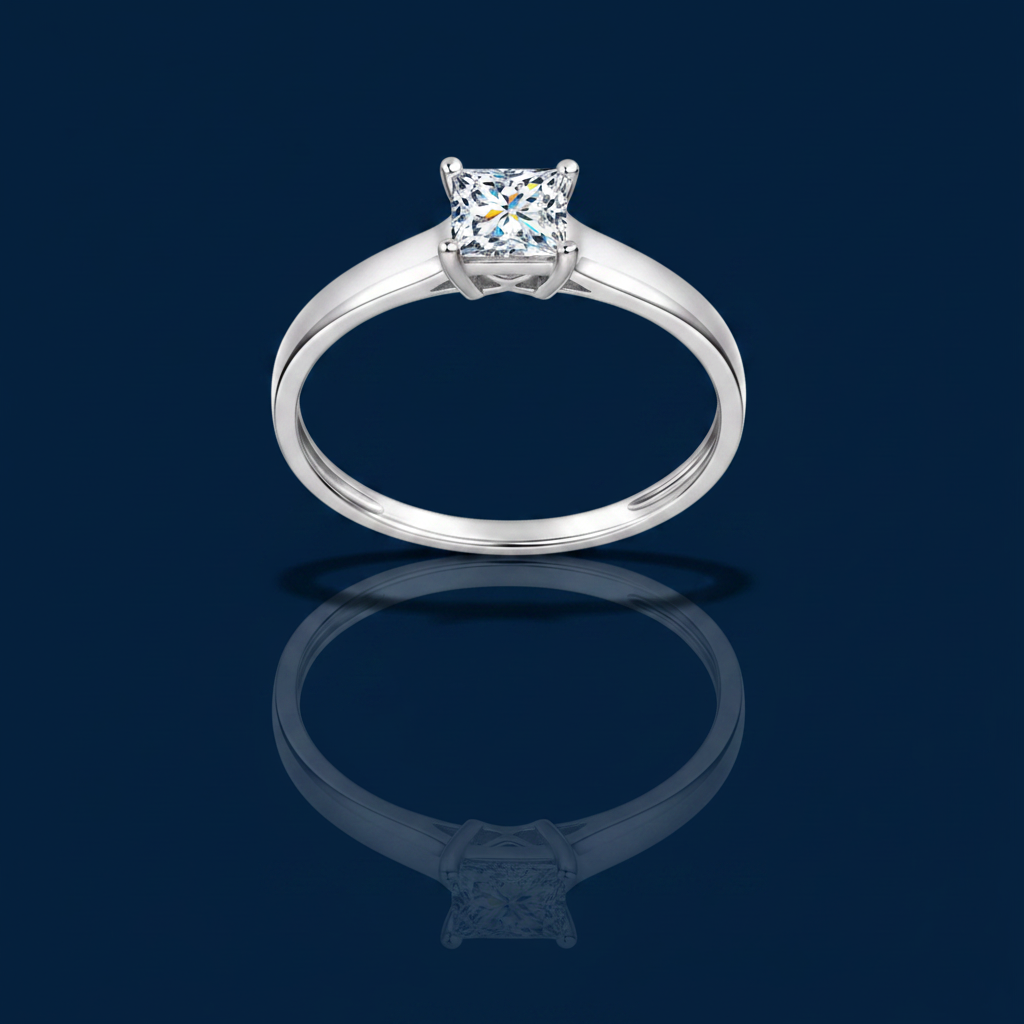 Silver-Plated Minimalist Ring – Shadow & Mirror
