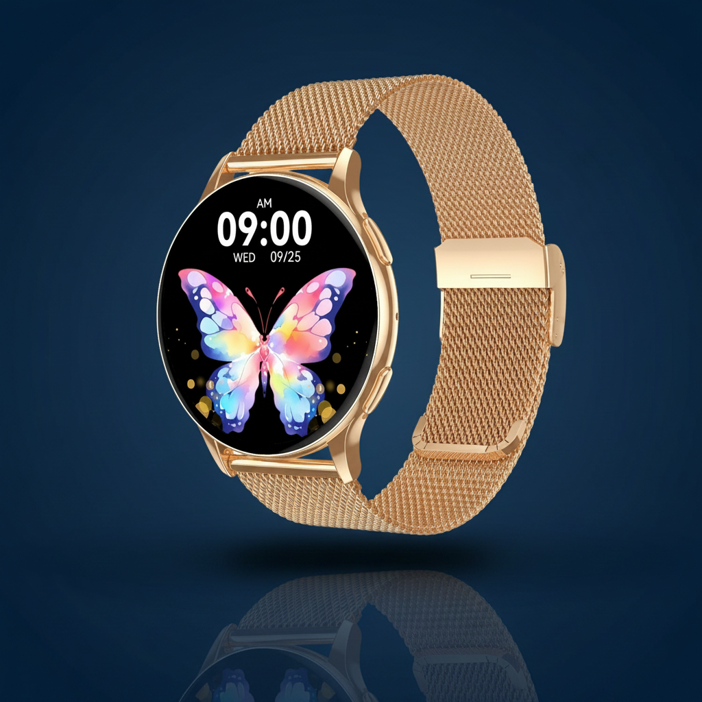 Women's Multifunctional Sports Smartwatch – The Gold Edit | SimKap Jewellery