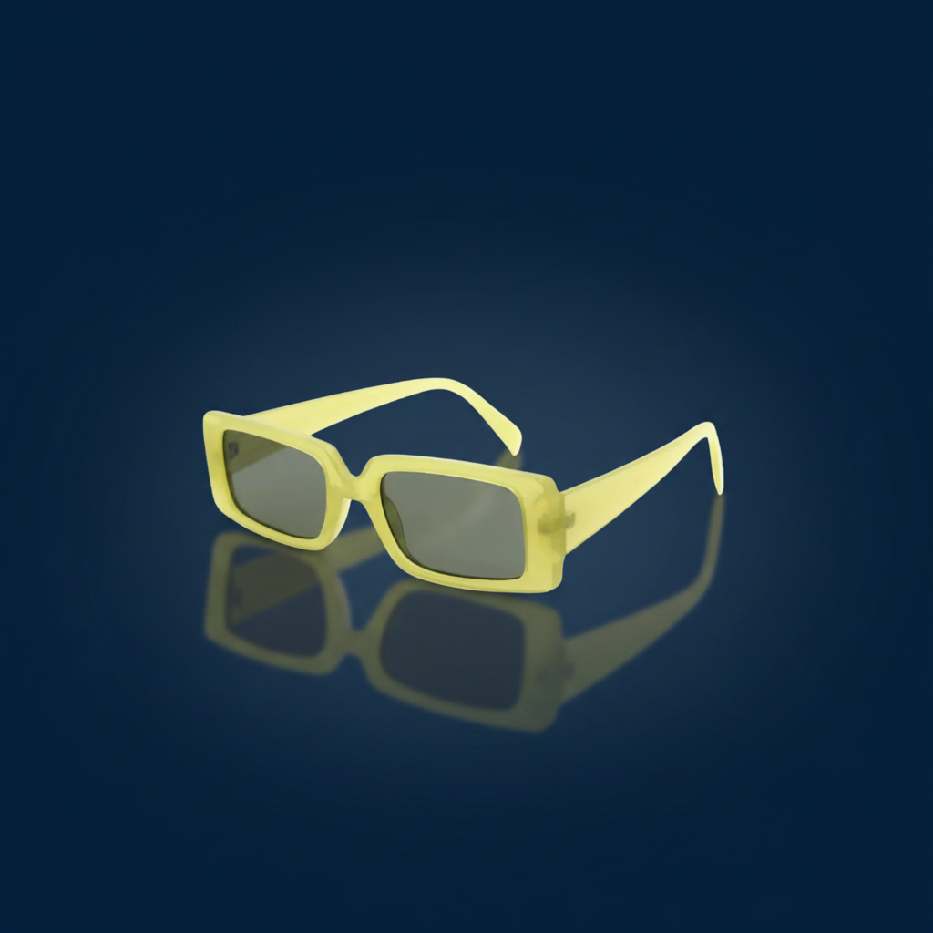 Yellow Green Rectangle Sunglasses UV400 – The Gold Edit | SimKap Jewellery