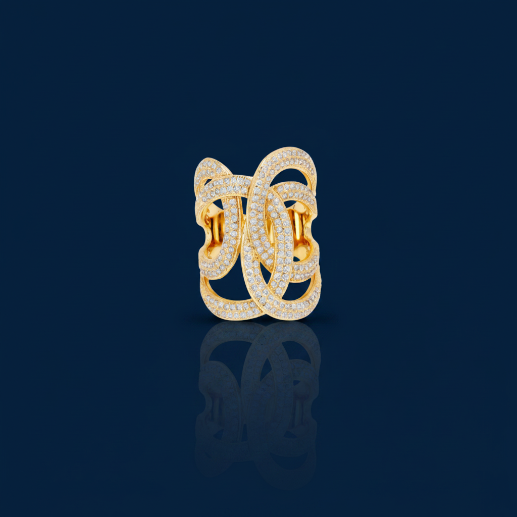 Zircon Interwoven Ring, 18K Gold-Plated – The Gold Edit | SimKap Jewellery