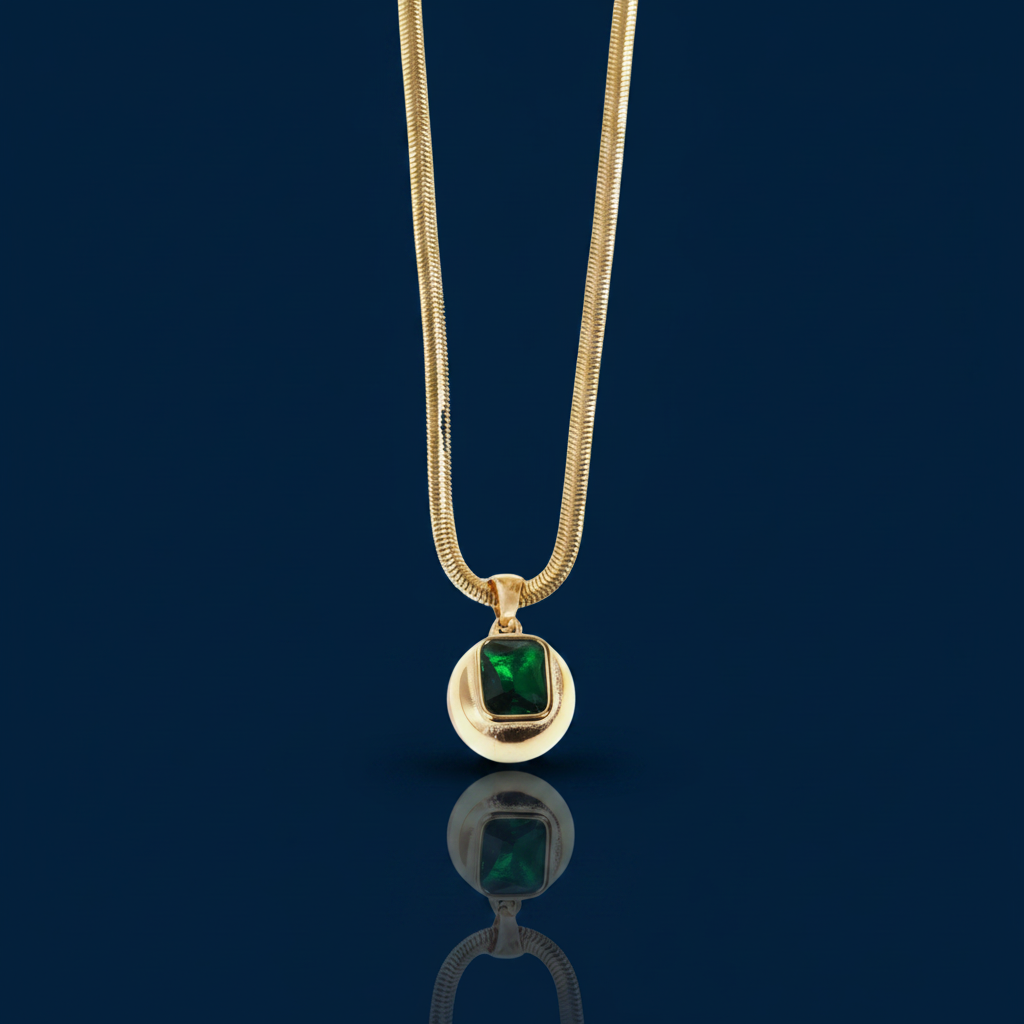 Zircon Pendant Necklace – Shadow & Mirror