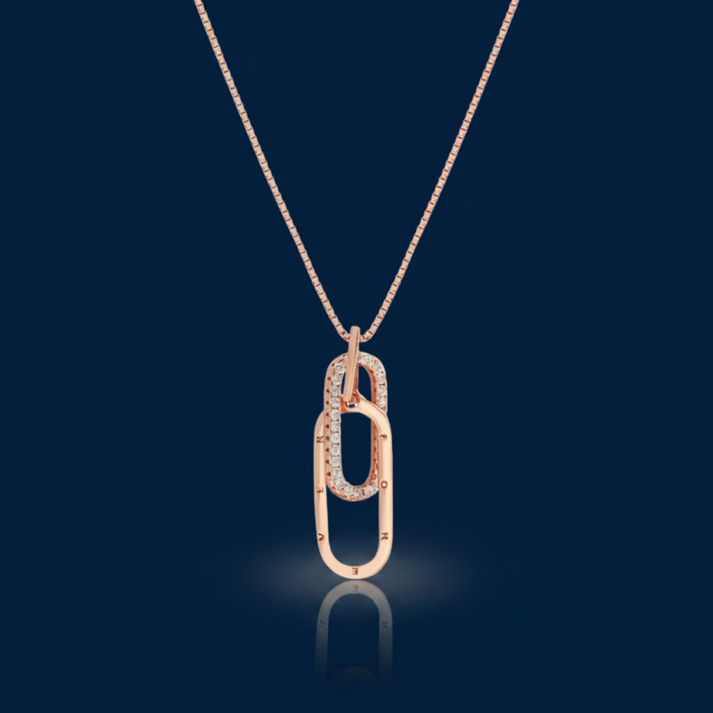 Zircon Pendant Necklace – Shadow & Mirror