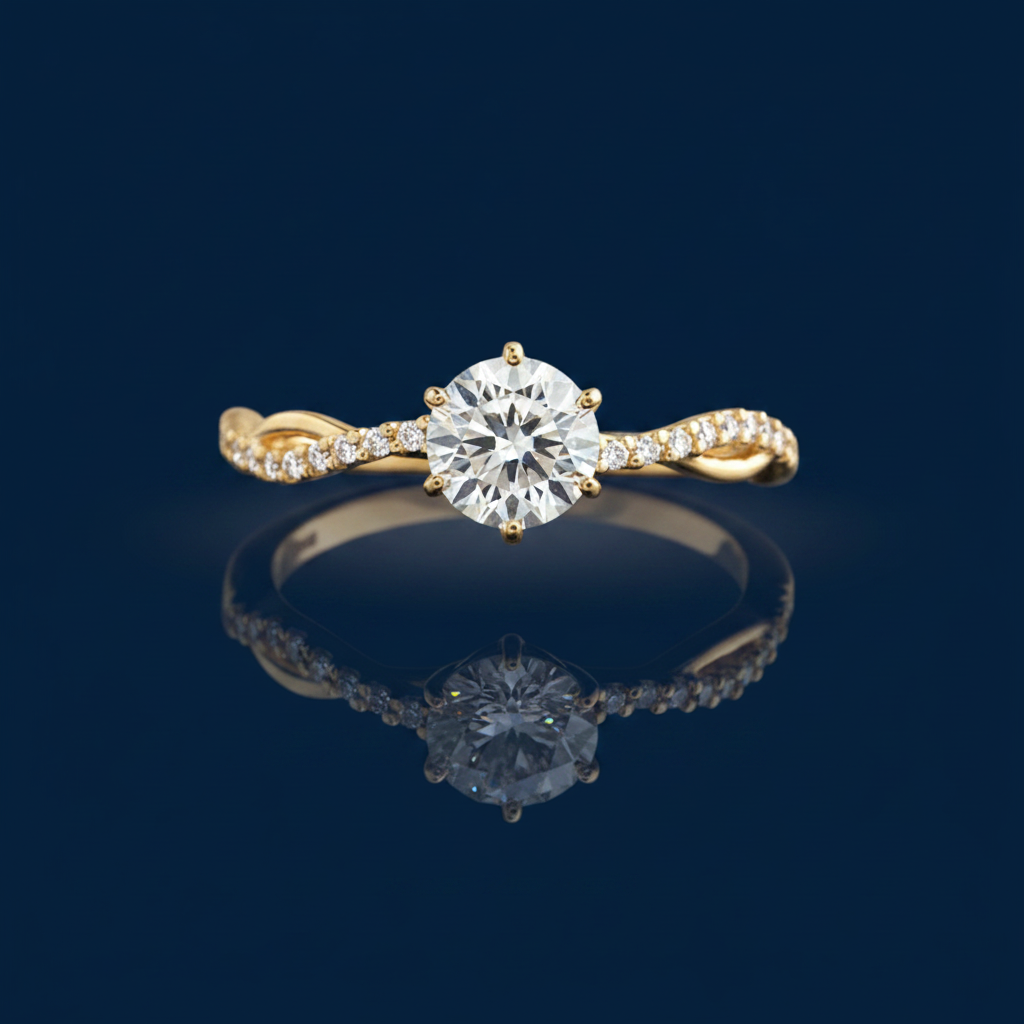 Zircon Solitaire Ring – Shadow & Mirror